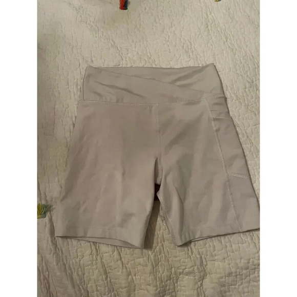 calvin klein biker shorts tan creme off white size small - Picture 1 of 7